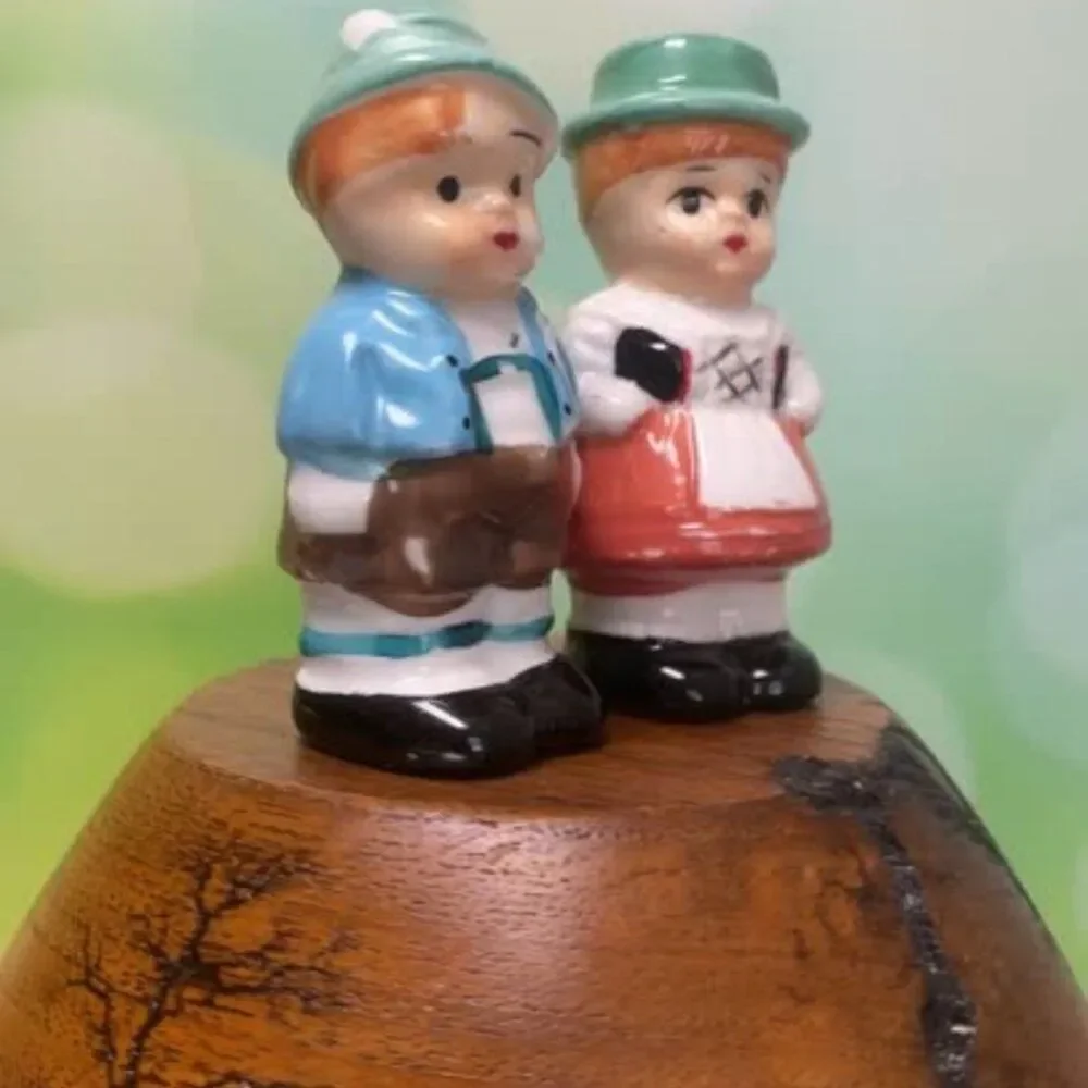 Vintage 1950s Goebel German Boy & Girl Salt & Pepper Shaker Set